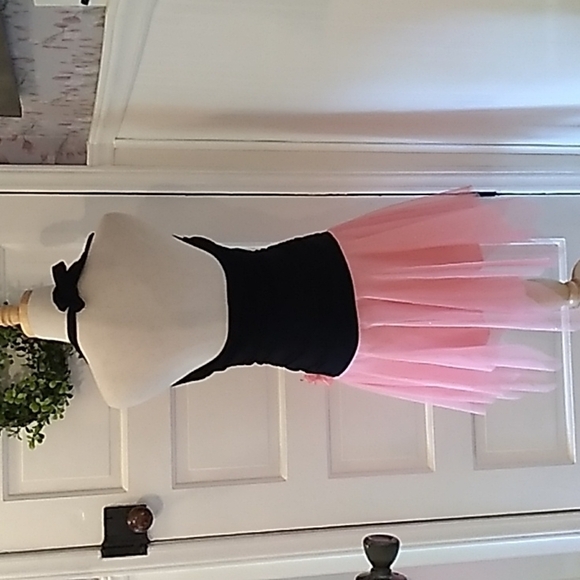 Thea Dora 8 peach black prom formal dance dress made in USA 🇺🇸 - Picture 3 of 4